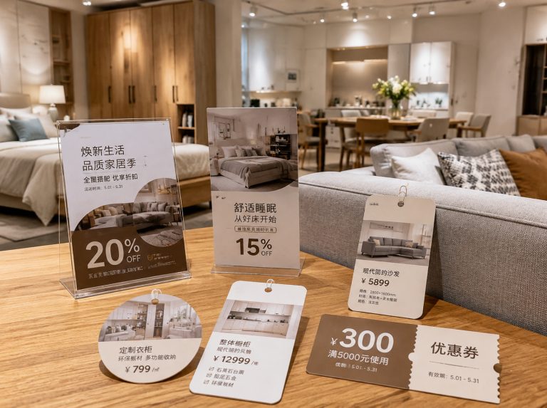 高碑店家具门店单页海报与吊牌